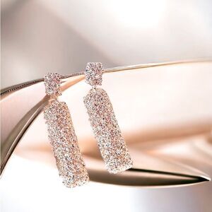 Textured Pilar Earrings l Rose l Post l New